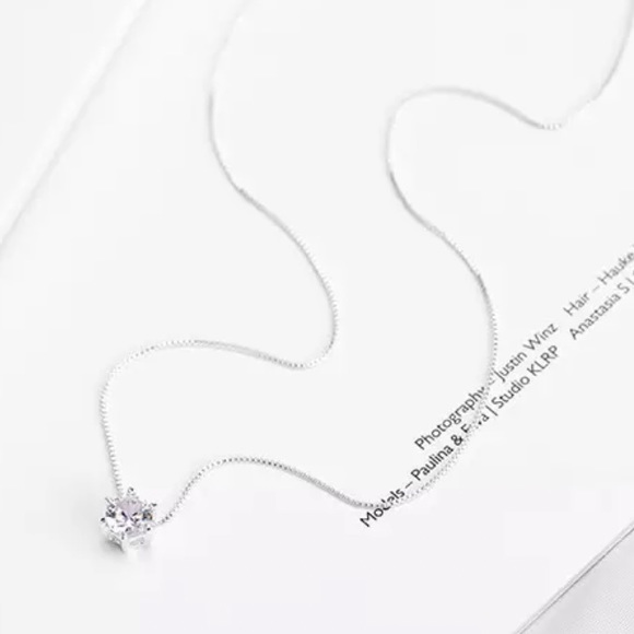 🔵𝟲𝟱%𝗢𝗙𝗙 𝗯𝘂𝗻𝗱𝗹𝗲𝘀 𝟯+🔵 NEW CZ Silver Charm Necklace - Picture 6 of 10